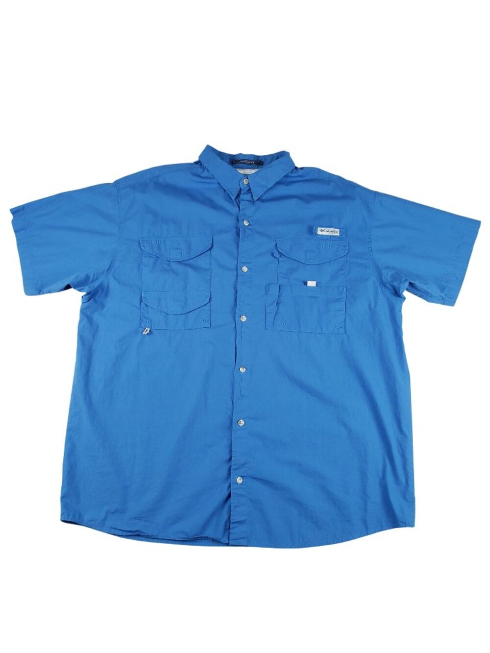 Columbia PFG Shirt Men XXL Bonehead Blue Short Sleeve Performance Fishing Vented